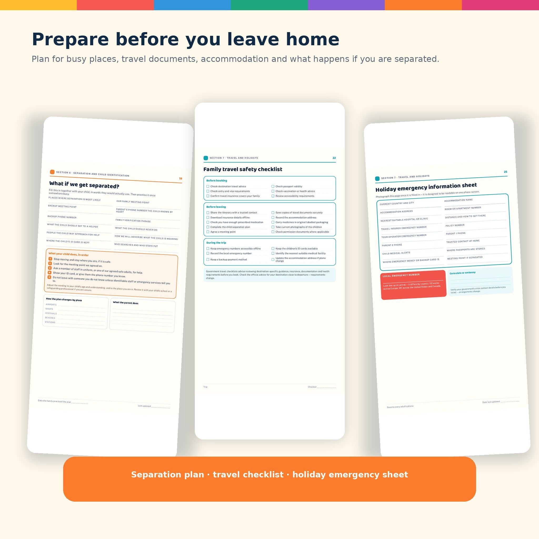 Travel and separation pages
